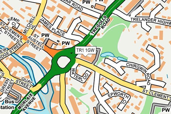TR1 1GW map - OS OpenMap – Local (Ordnance Survey)