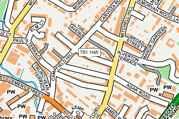 TR1 1HW map - OS OpenMap – Local (Ordnance Survey)