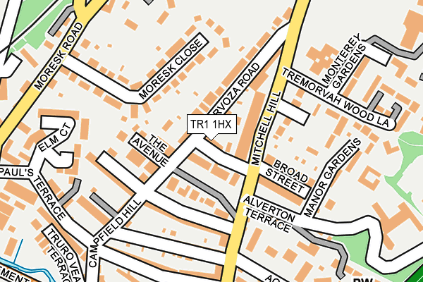 TR1 1HX map - OS OpenMap – Local (Ordnance Survey)