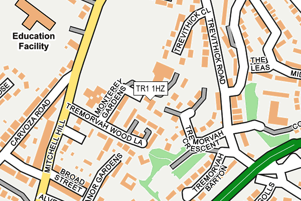 TR1 1HZ map - OS OpenMap – Local (Ordnance Survey)