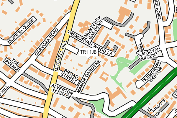 TR1 1JB map - OS OpenMap – Local (Ordnance Survey)