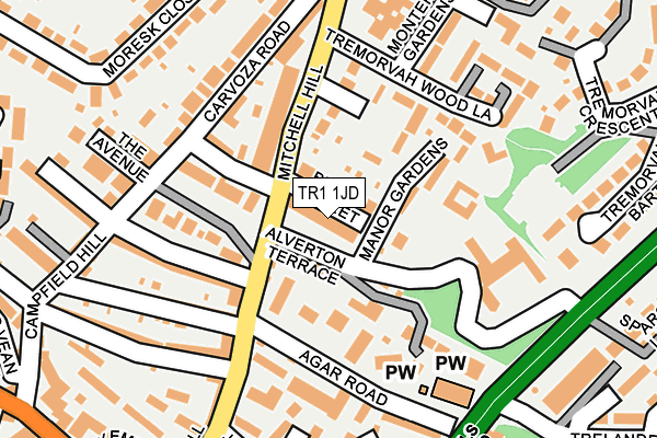 TR1 1JD map - OS OpenMap – Local (Ordnance Survey)