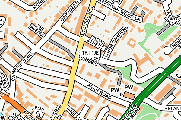 TR1 1JE map - OS OpenMap – Local (Ordnance Survey)