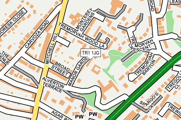 TR1 1JG map - OS OpenMap – Local (Ordnance Survey)