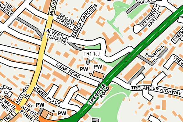 TR1 1JJ map - OS OpenMap – Local (Ordnance Survey)