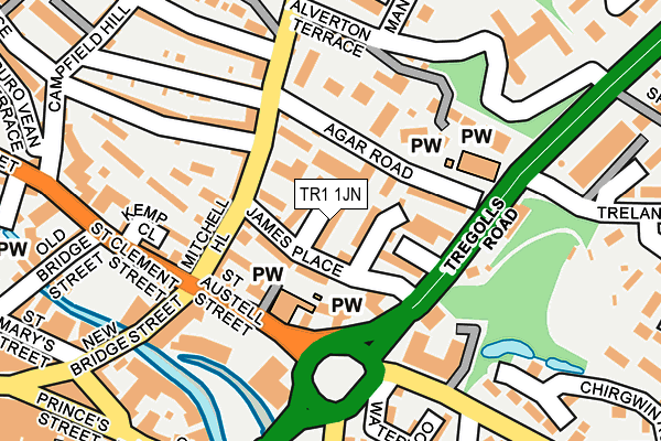 TR1 1JN map - OS OpenMap – Local (Ordnance Survey)