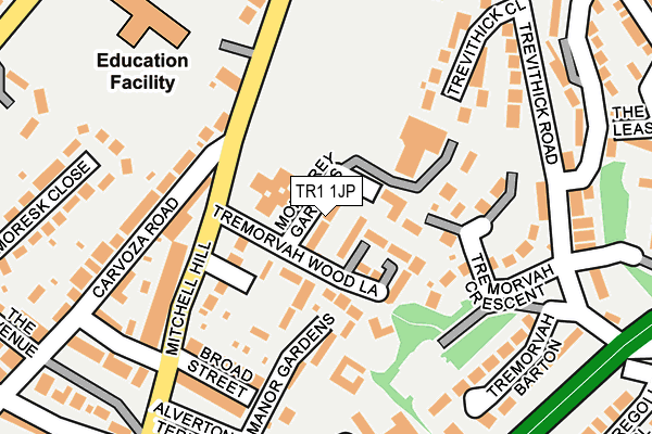 TR1 1JP map - OS OpenMap – Local (Ordnance Survey)