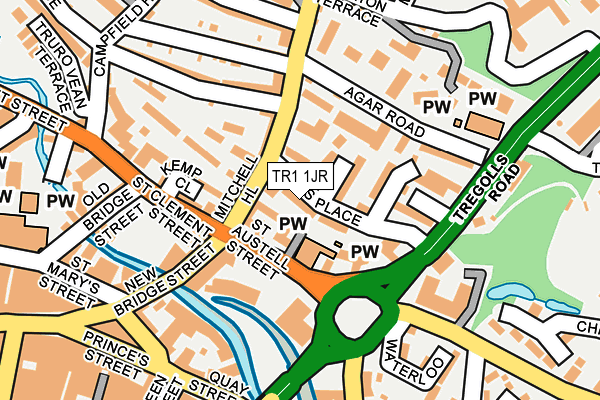 TR1 1JR map - OS OpenMap – Local (Ordnance Survey)