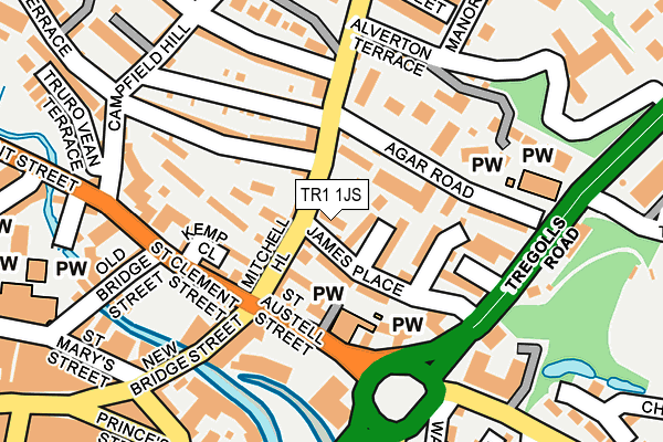 TR1 1JS map - OS OpenMap – Local (Ordnance Survey)