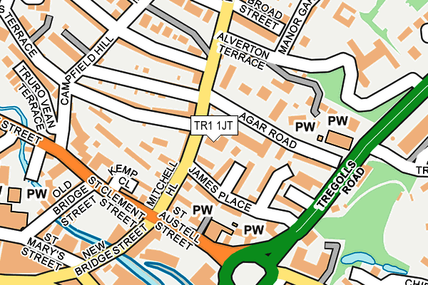 TR1 1JT map - OS OpenMap – Local (Ordnance Survey)