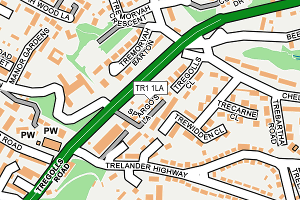 TR1 1LA map - OS OpenMap – Local (Ordnance Survey)
