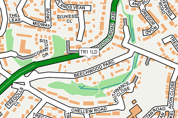 TR1 1LD map - OS OpenMap – Local (Ordnance Survey)