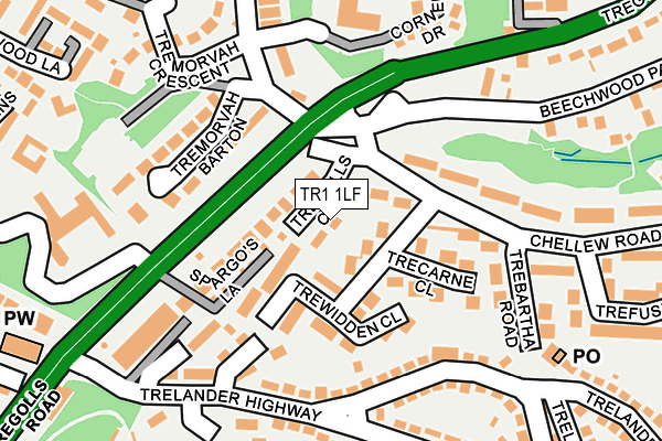 TR1 1LF map - OS OpenMap – Local (Ordnance Survey)
