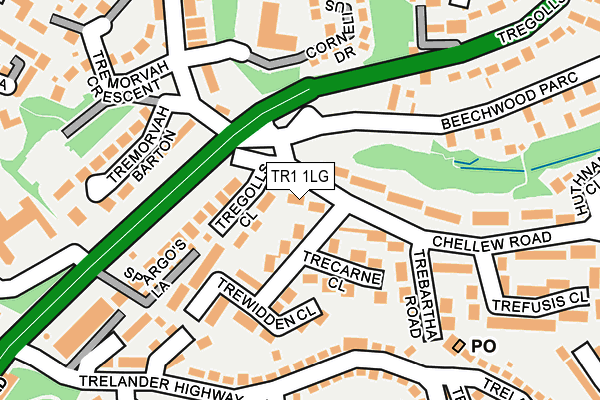 TR1 1LG map - OS OpenMap – Local (Ordnance Survey)