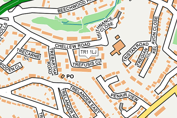 TR1 1LJ map - OS OpenMap – Local (Ordnance Survey)