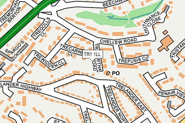 TR1 1LL map - OS OpenMap – Local (Ordnance Survey)