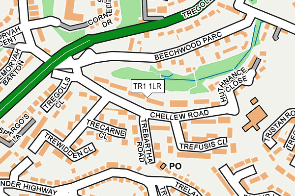 TR1 1LR map - OS OpenMap – Local (Ordnance Survey)