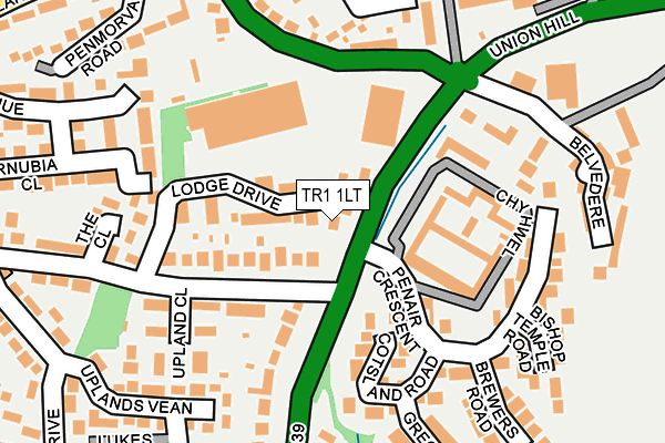 TR1 1LT map - OS OpenMap – Local (Ordnance Survey)