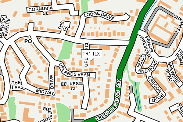 TR1 1LX map - OS OpenMap – Local (Ordnance Survey)