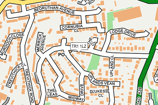TR1 1LZ map - OS OpenMap – Local (Ordnance Survey)