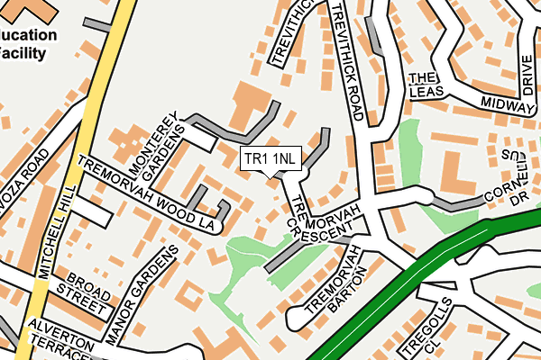TR1 1NL map - OS OpenMap – Local (Ordnance Survey)