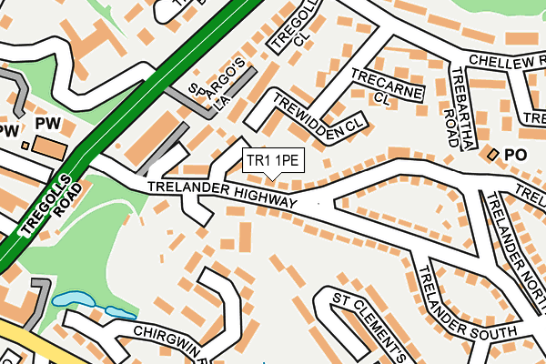 TR1 1PE map - OS OpenMap – Local (Ordnance Survey)
