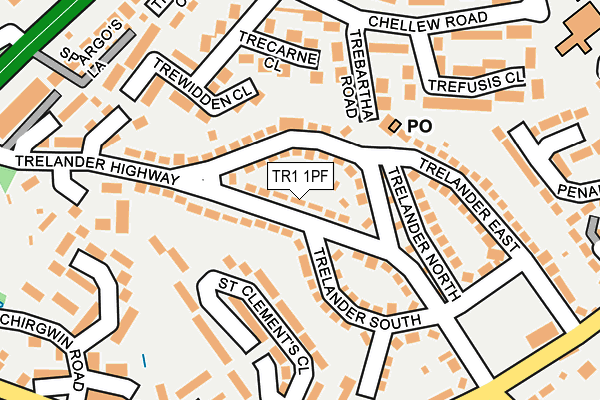 TR1 1PF map - OS OpenMap – Local (Ordnance Survey)