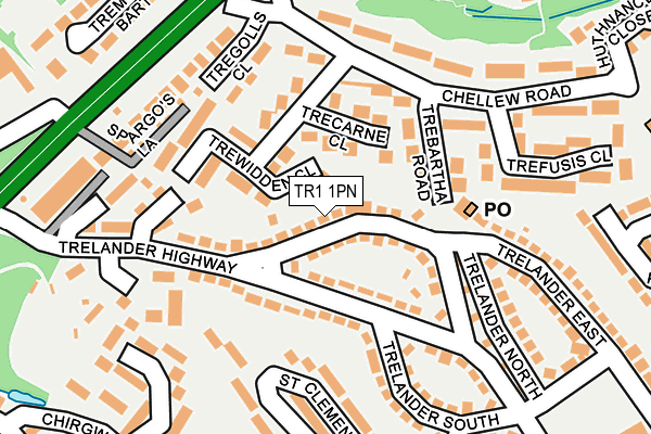 TR1 1PN map - OS OpenMap – Local (Ordnance Survey)