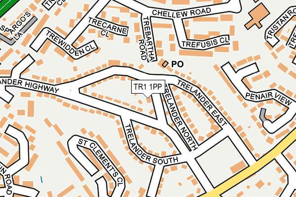 TR1 1PP map - OS OpenMap – Local (Ordnance Survey)