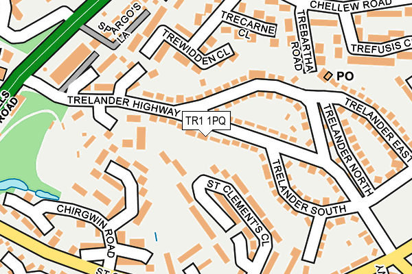 TR1 1PQ map - OS OpenMap – Local (Ordnance Survey)