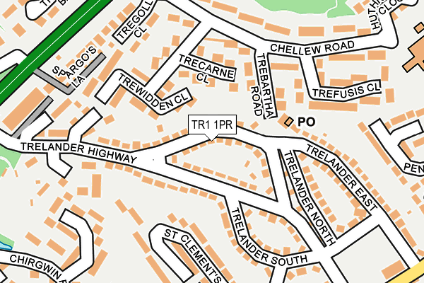 TR1 1PR map - OS OpenMap – Local (Ordnance Survey)