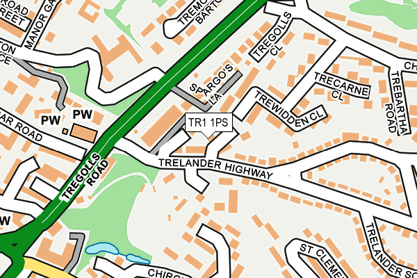 TR1 1PS map - OS OpenMap – Local (Ordnance Survey)