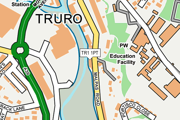 TR1 1PT map - OS OpenMap – Local (Ordnance Survey)