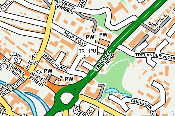 TR1 1PU map - OS OpenMap – Local (Ordnance Survey)