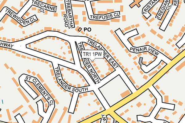 TR1 1PW map - OS OpenMap – Local (Ordnance Survey)