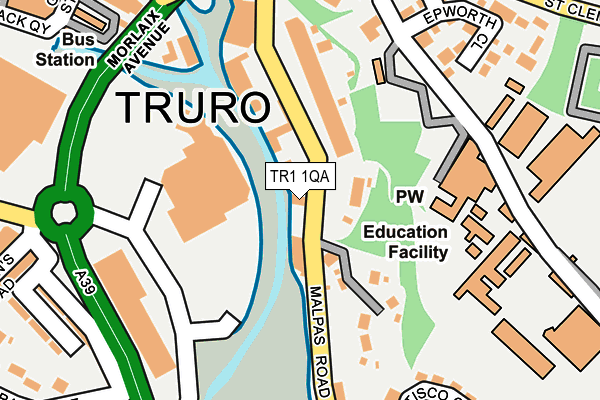 TR1 1QA map - OS OpenMap – Local (Ordnance Survey)