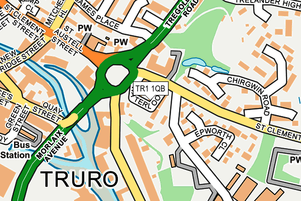 TR1 1QB map - OS OpenMap – Local (Ordnance Survey)