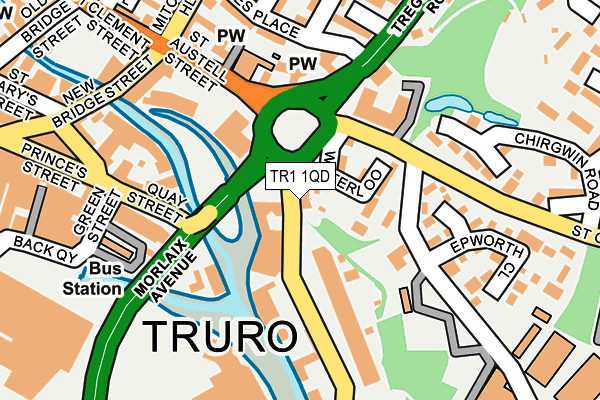 TR1 1QD map - OS OpenMap – Local (Ordnance Survey)