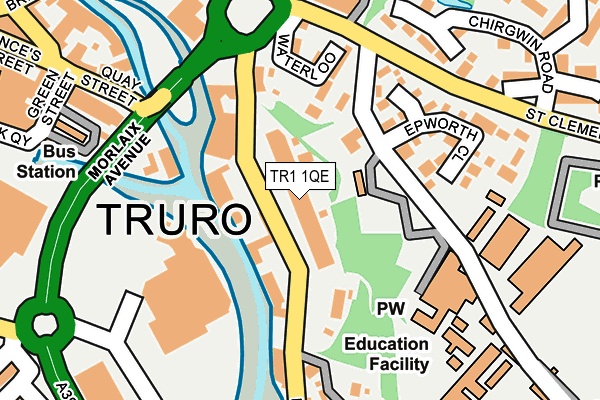 TR1 1QE map - OS OpenMap – Local (Ordnance Survey)