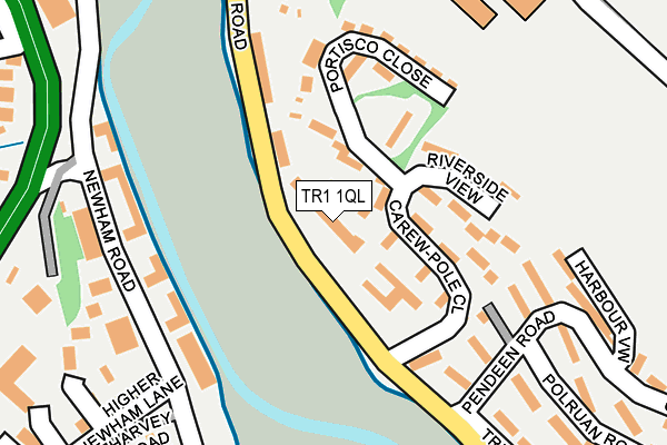 TR1 1QL map - OS OpenMap – Local (Ordnance Survey)