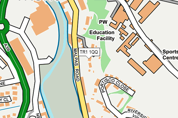 TR1 1QQ map - OS OpenMap – Local (Ordnance Survey)