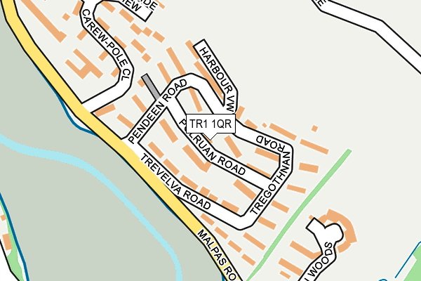 TR1 1QR map - OS OpenMap – Local (Ordnance Survey)