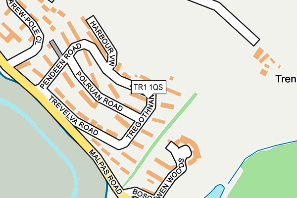 TR1 1QS map - OS OpenMap – Local (Ordnance Survey)
