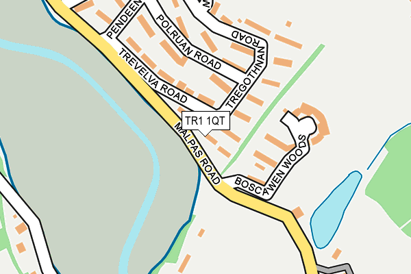 TR1 1QT map - OS OpenMap – Local (Ordnance Survey)