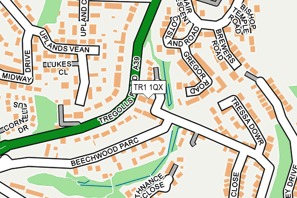 TR1 1QX map - OS OpenMap – Local (Ordnance Survey)