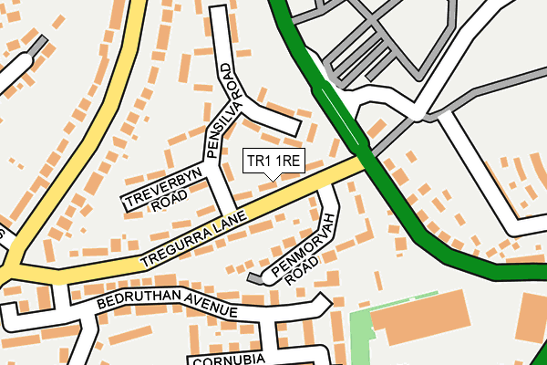 TR1 1RE map - OS OpenMap – Local (Ordnance Survey)