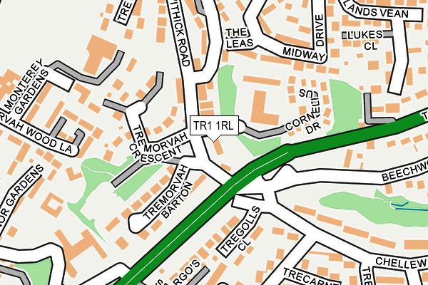 TR1 1RL map - OS OpenMap – Local (Ordnance Survey)