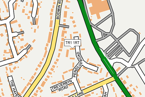 TR1 1RT map - OS OpenMap – Local (Ordnance Survey)