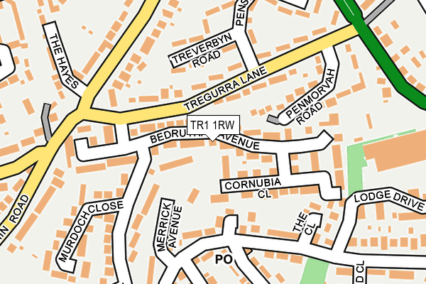 TR1 1RW map - OS OpenMap – Local (Ordnance Survey)