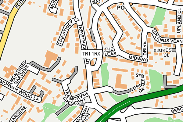 TR1 1RX map - OS OpenMap – Local (Ordnance Survey)